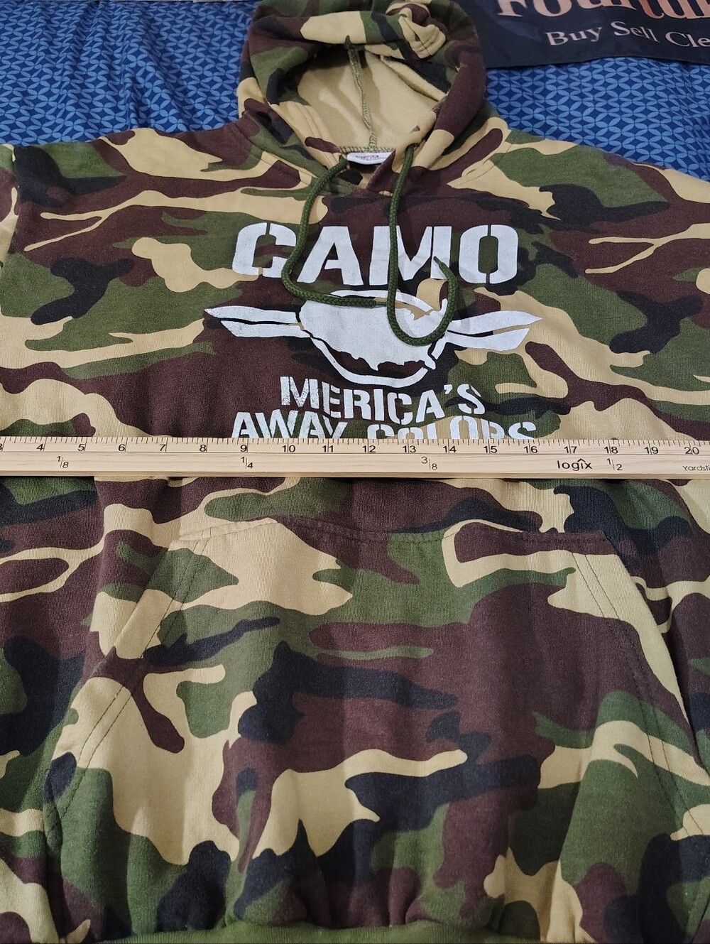Men’s L Rothco Woodland Camo Fleece Hoodie – CAMO: MERICA’S AWAY COLORS Graphic - Picture 4 of 9